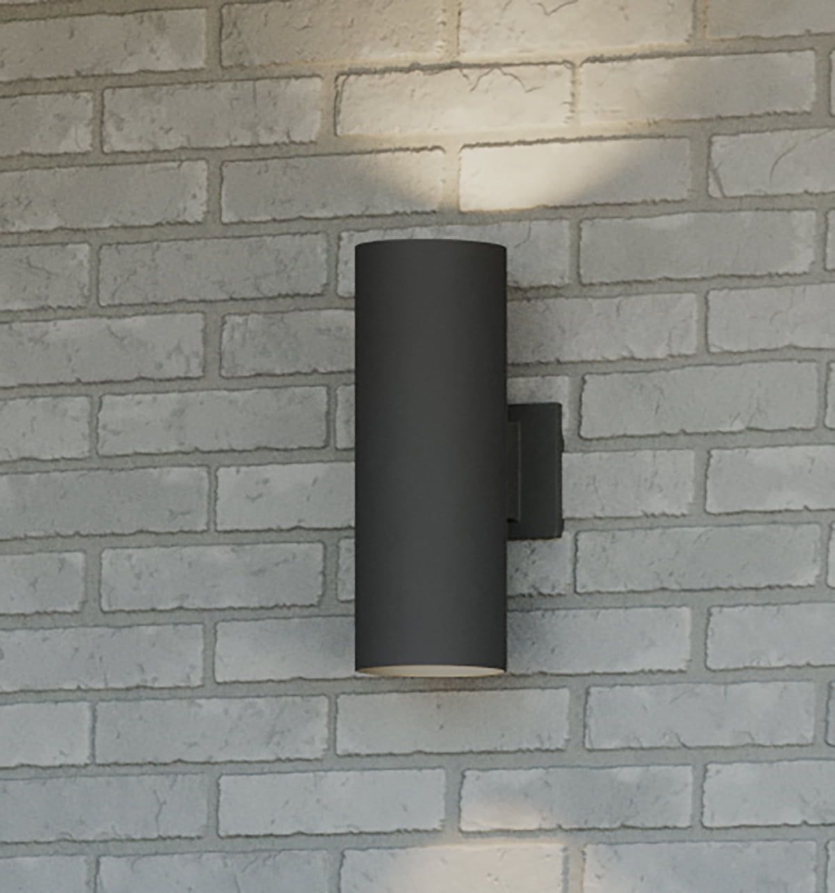 Sleek Black Aluminum 5" Outdoor Up/Down Cylinder Wall Light