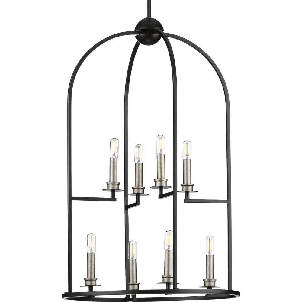 Seneca Matte Black 8-Light Farmhouse Chandelier