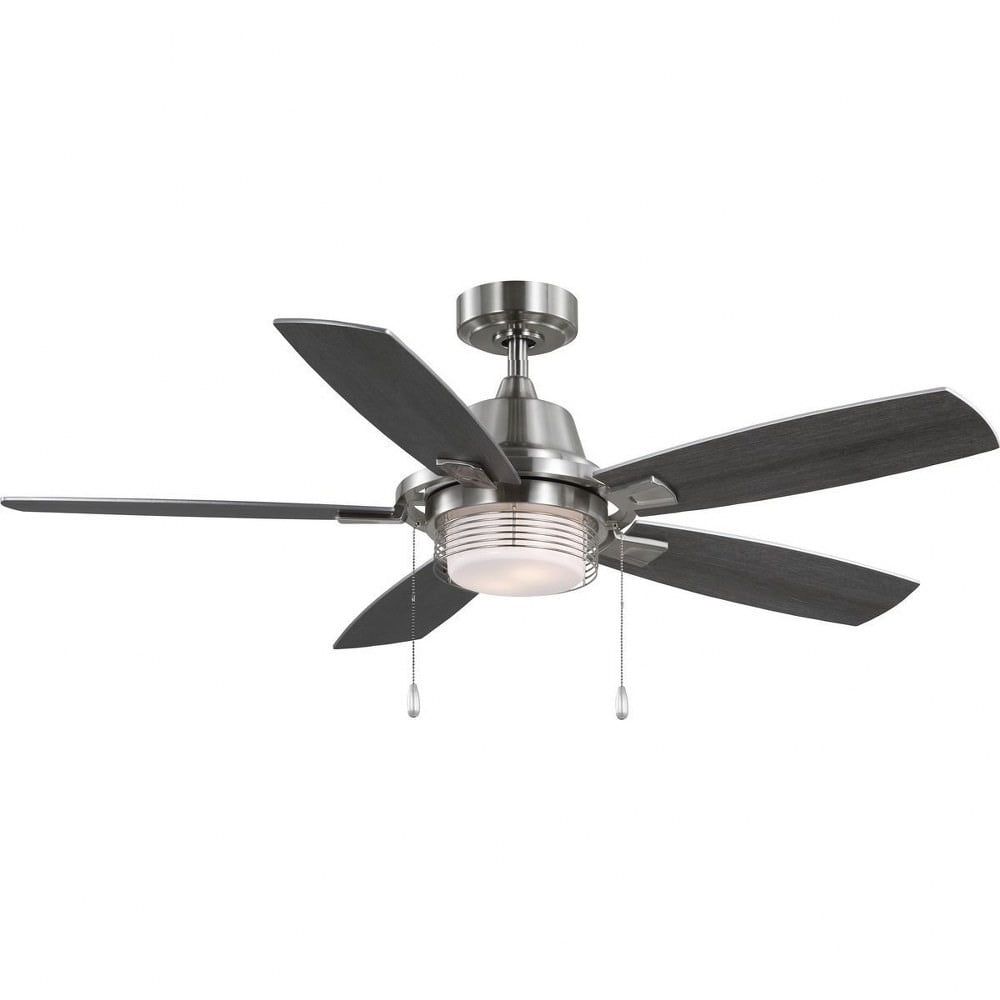 Freestone 52" Brushed Nickel Ceiling Fan with Reversible Blades and Lighting