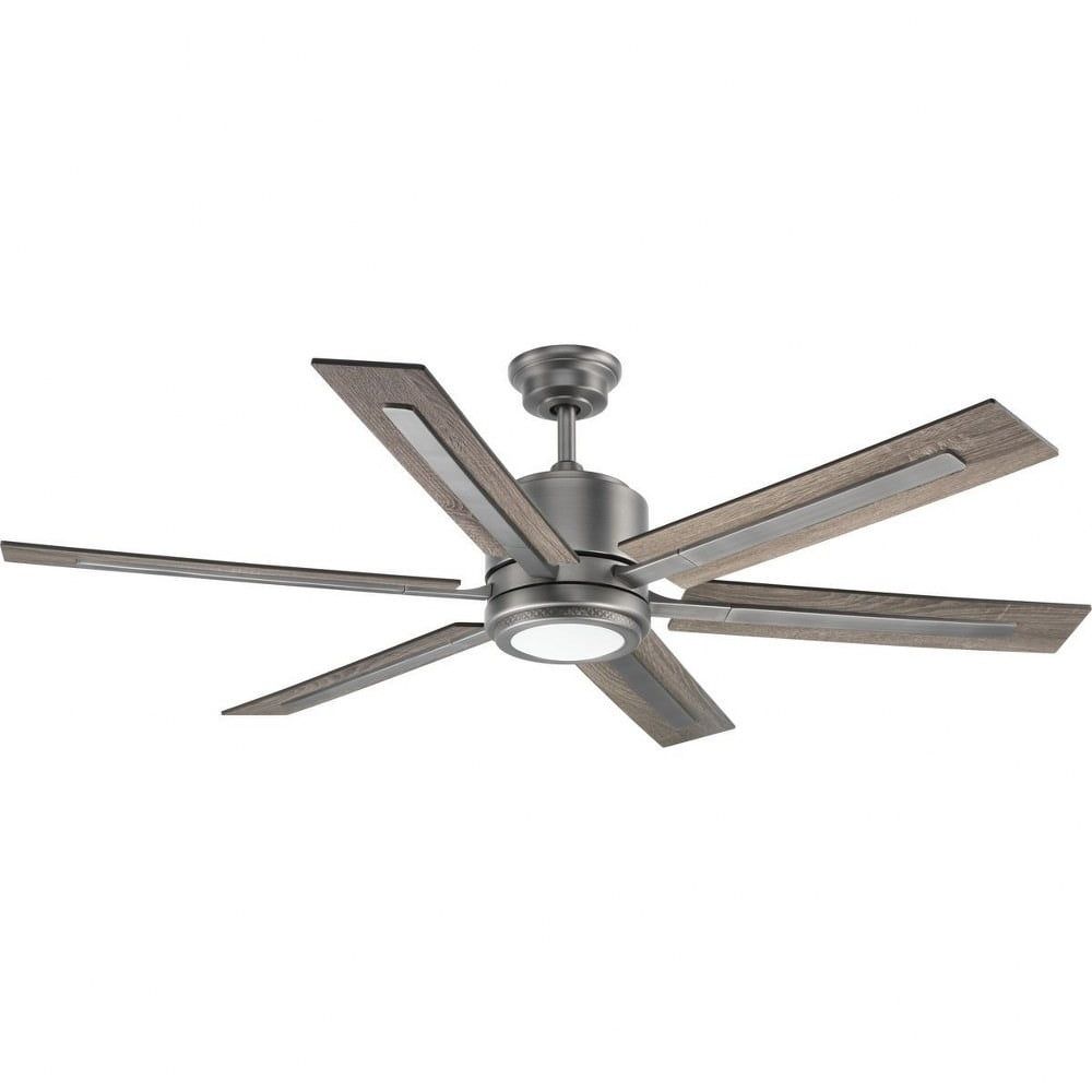 Glandon 60" Nickel Ceiling Fan with LED Light and Remote