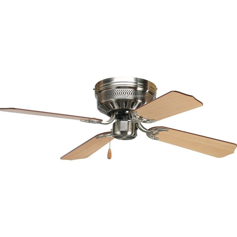 Brushed Nickel 42" Low Profile Ceiling Fan with Reversible Blades