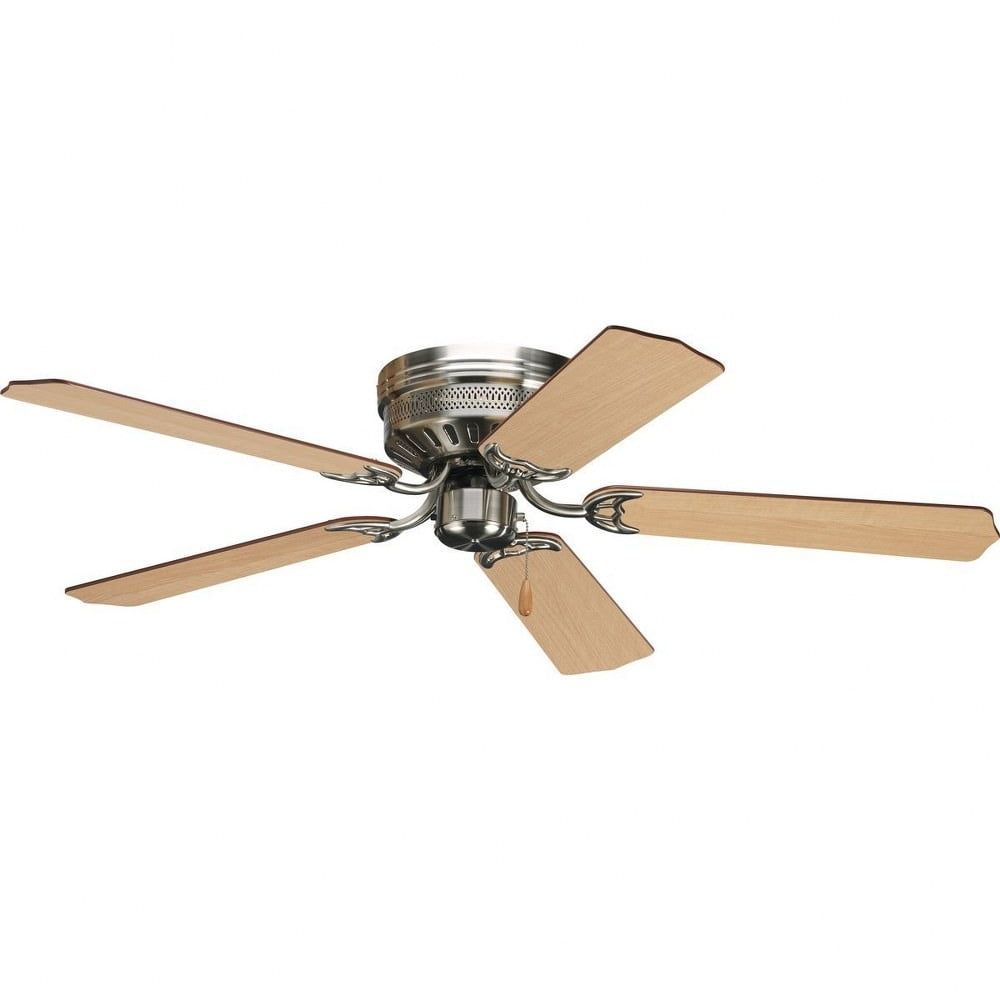 Brushed Nickel 52" Low Profile Ceiling Fan with Reversible Blades