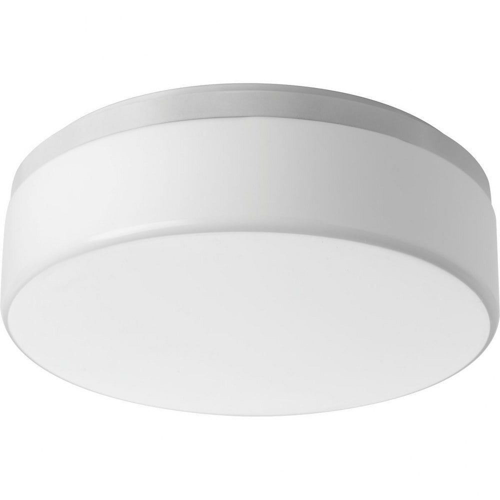 Maier 14" White Glass LED Drum Flush Mount Light