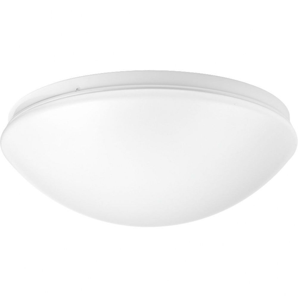 Eclipse White Glass LED Flush Mount for Indoor/Outdoor