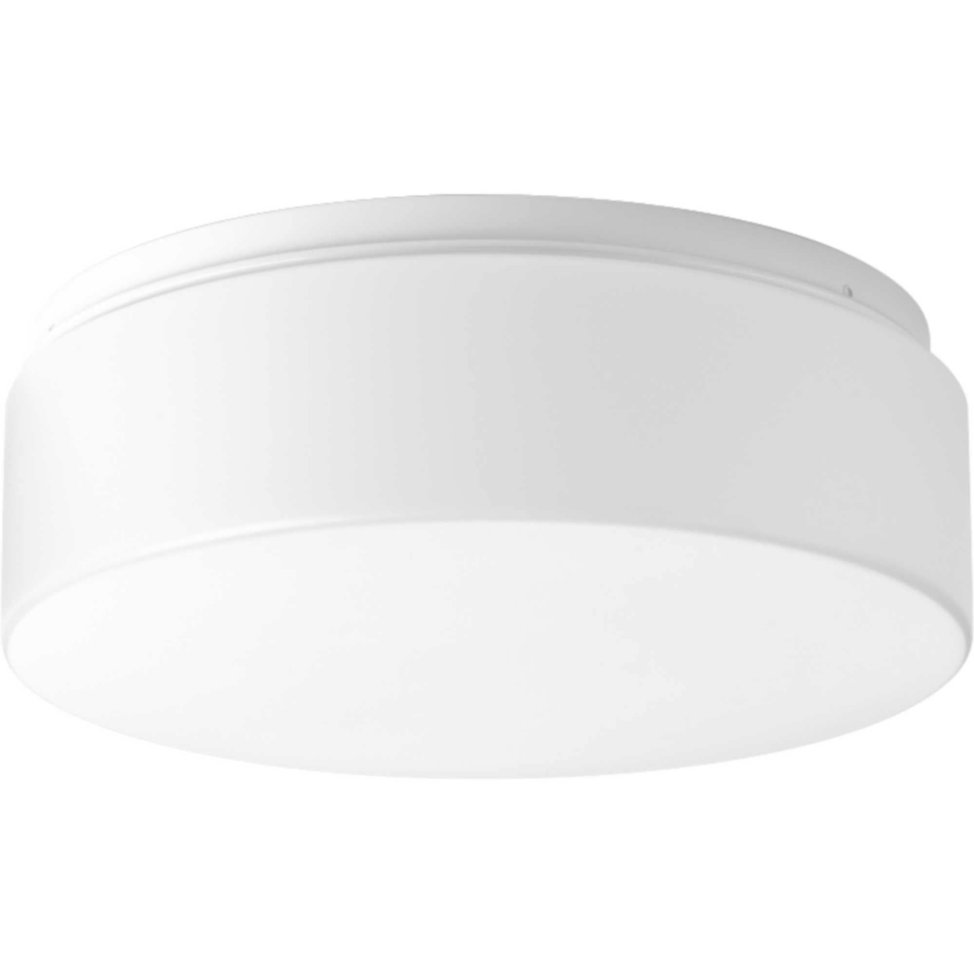 White Glass LED Drum Flush Mount Light