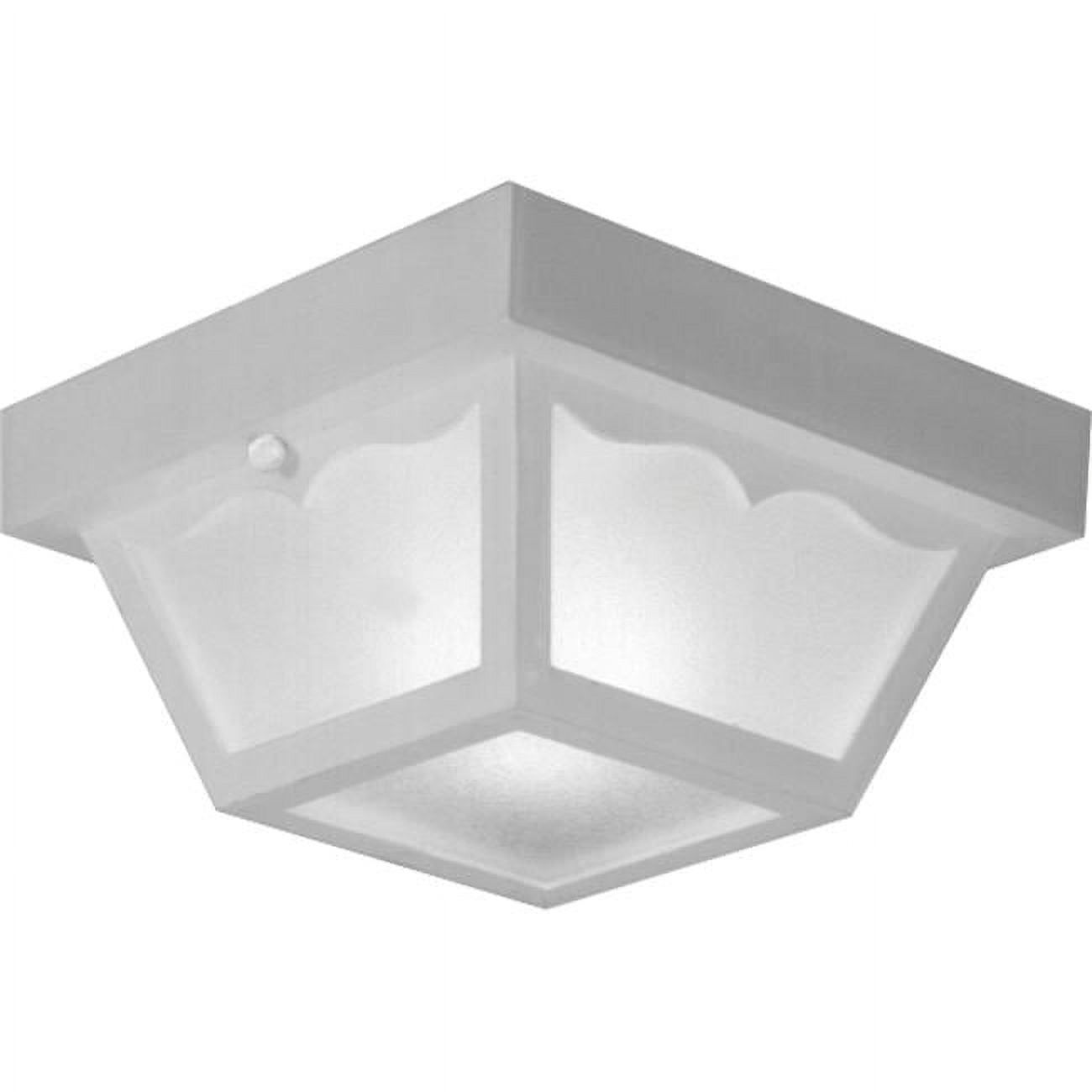 White Glass 8.25" Indoor/Outdoor Ceiling Light with LED Option