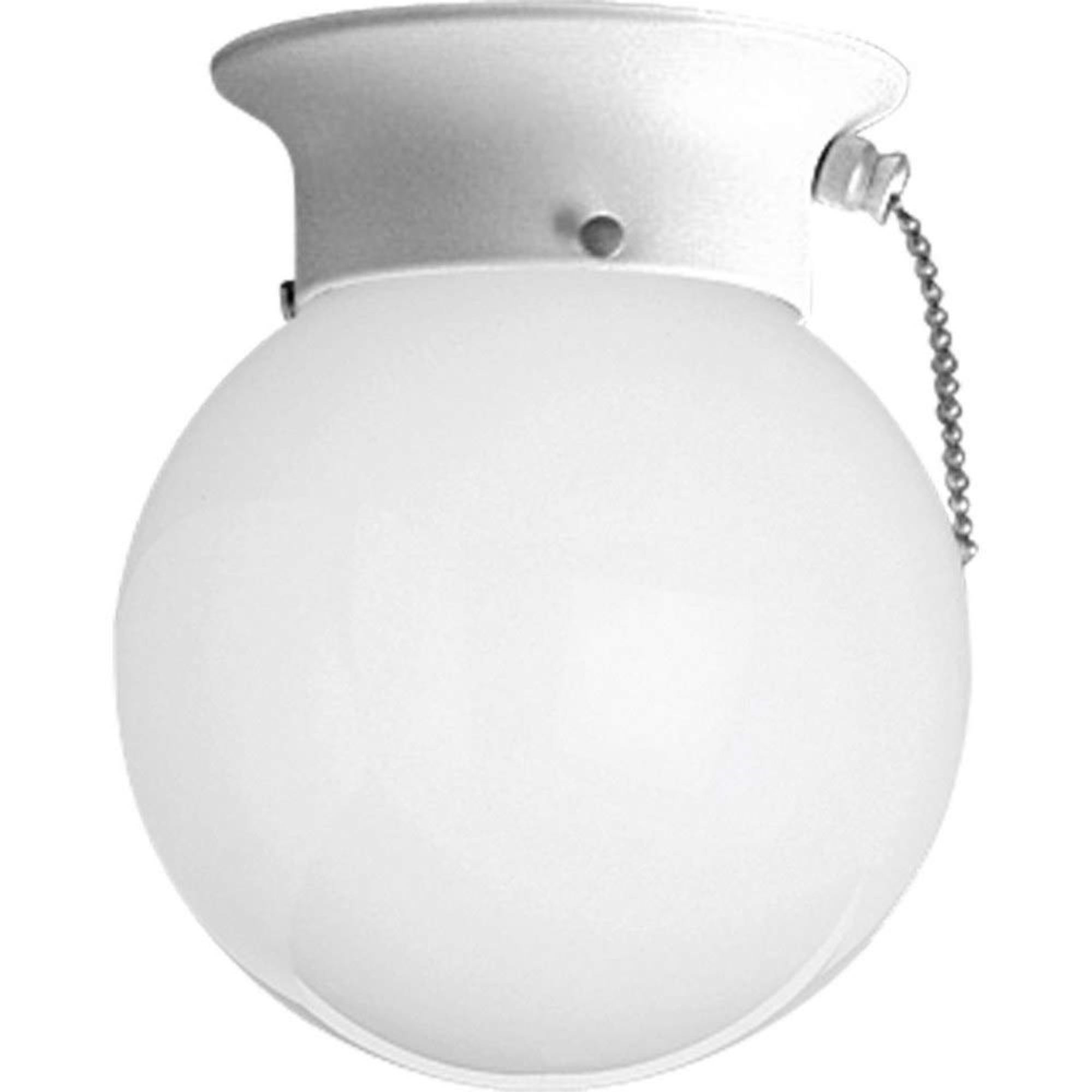 White Glass Globe Indoor/Outdoor Ceiling Light