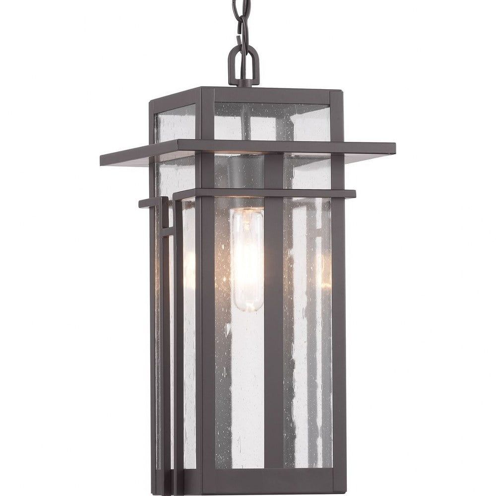 Boxwood Antique Bronze Glass Outdoor Hanging Lantern