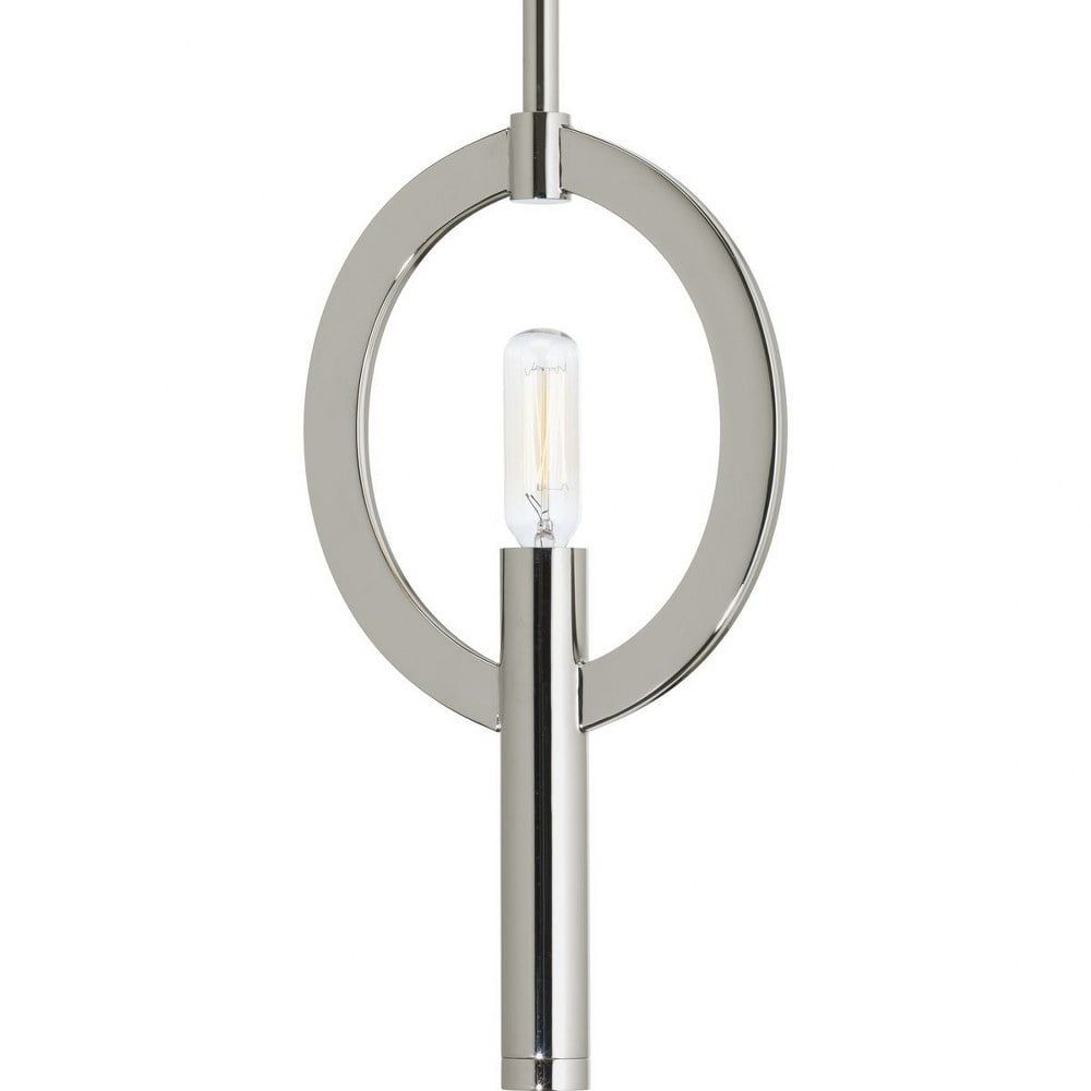 Draper Mid-Century Modern Mini Pendant in Polished Nickel