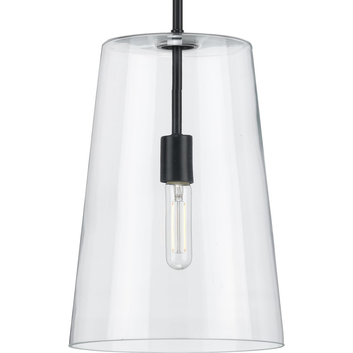 Clarion 10.5'' Matte Black and Brushed Nickel Modern Pendant Light