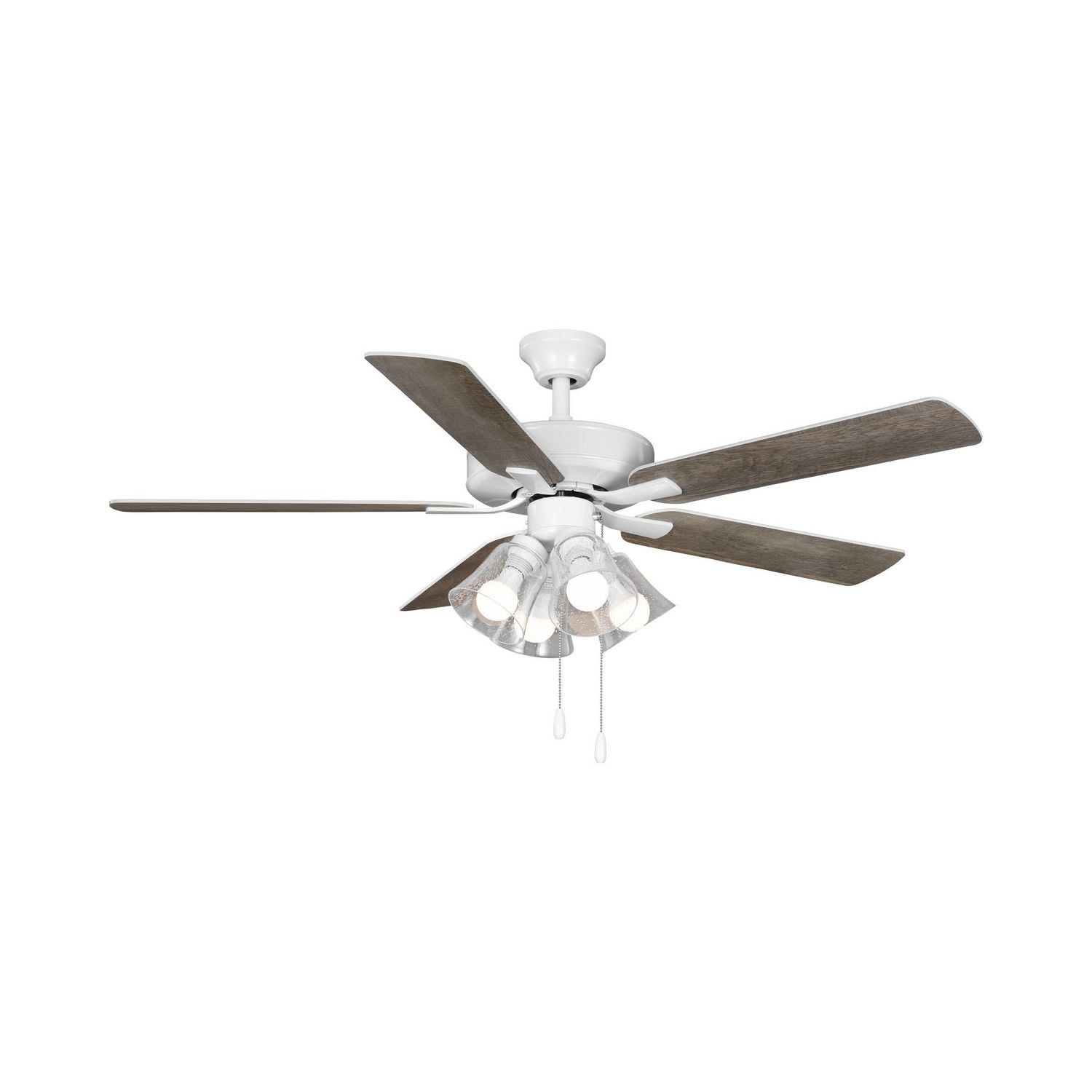 AirPro 52" White and Gray 5-Blade Ceiling Fan with Light