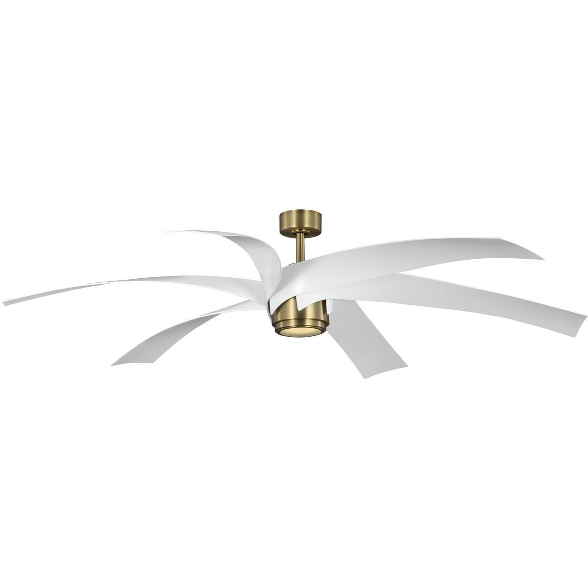 Insigna 72'' Brass and White 6-Blade LED Ceiling Fan with Remote