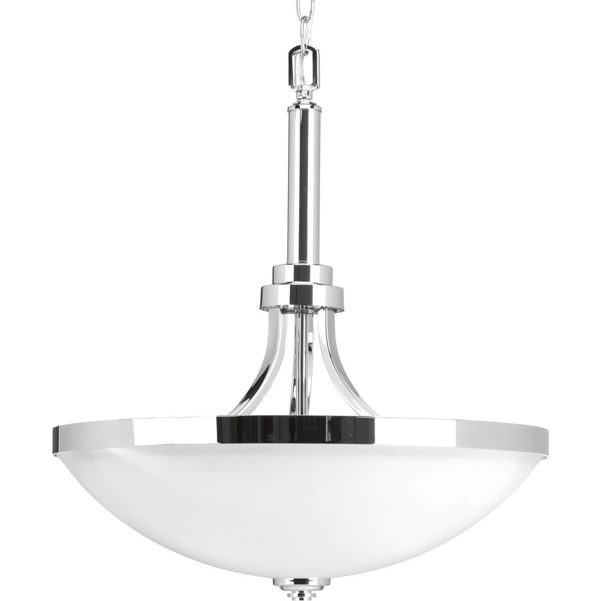 Topsail Polished Chrome 3-Light Pendant with Glass Shade