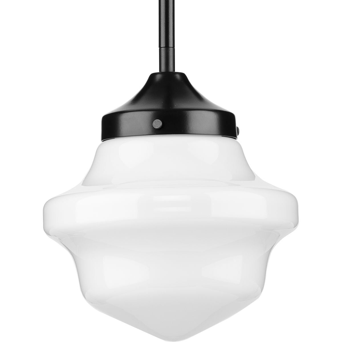 Matte Black and White Glass Farmhouse Mini Pendant Light