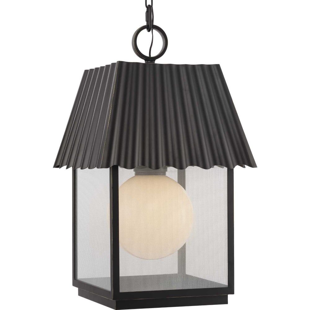 Oil Rubbed Bronze Outdoor Pendant with Glass Globe