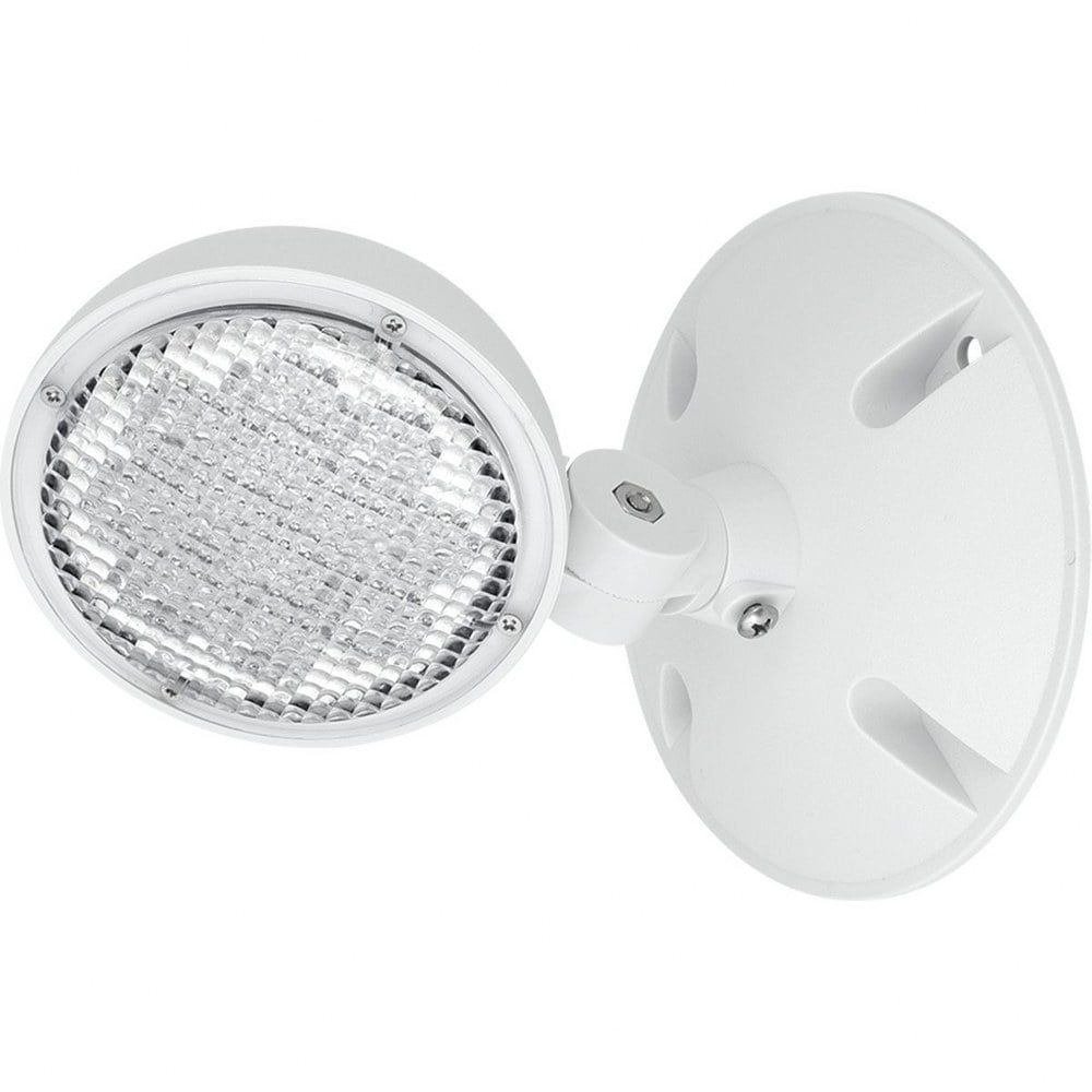 White Compact LED Emergency Light with Adjustable Heads