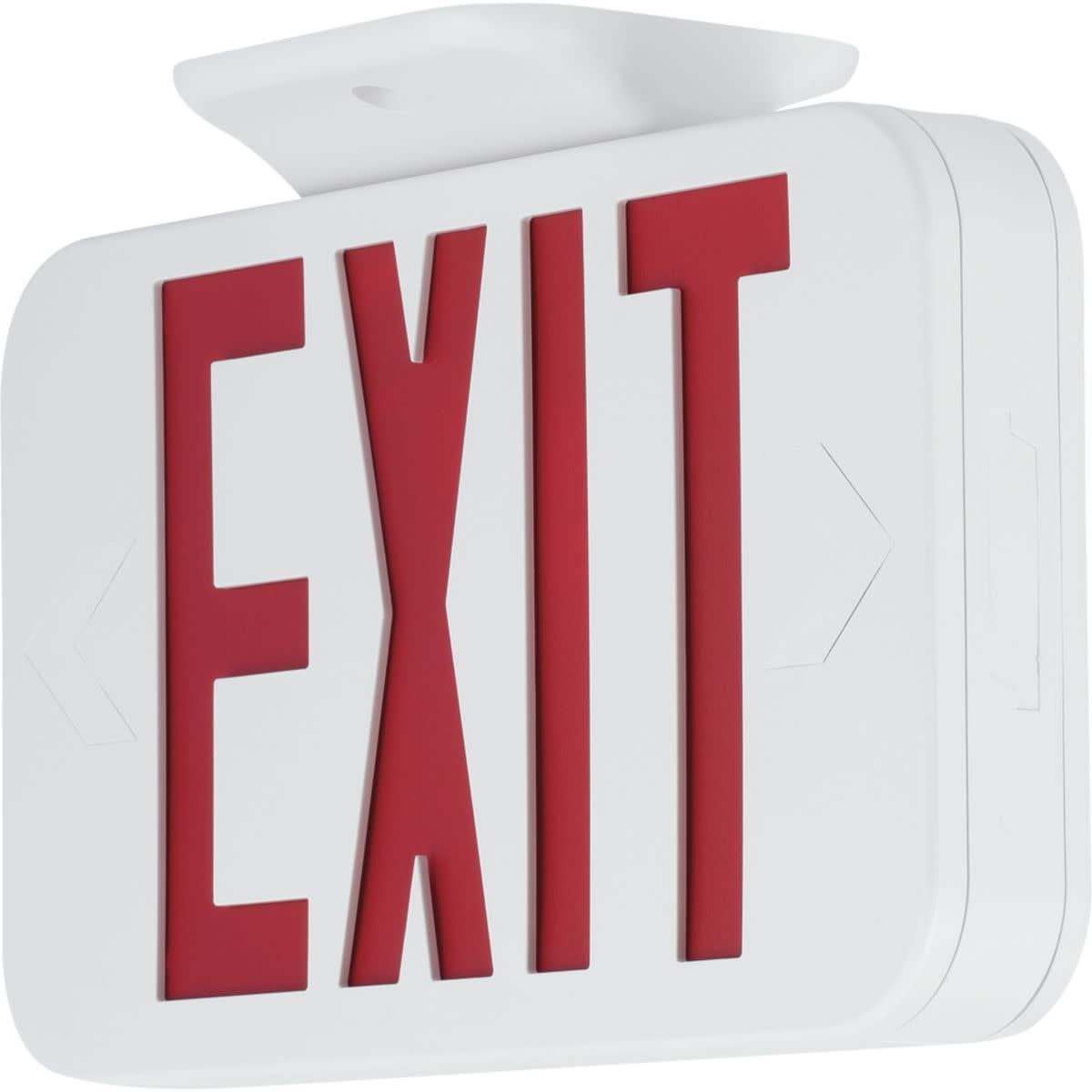 White and Red LED Emergency Exit Sign with Thermoplastic Housing