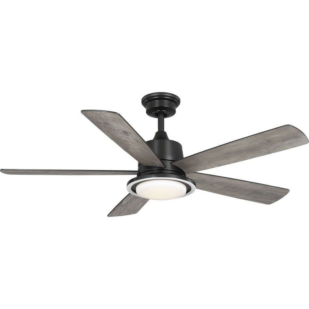 Tarsus 52" Matte Black Ceiling Fan with LED Light and Remote