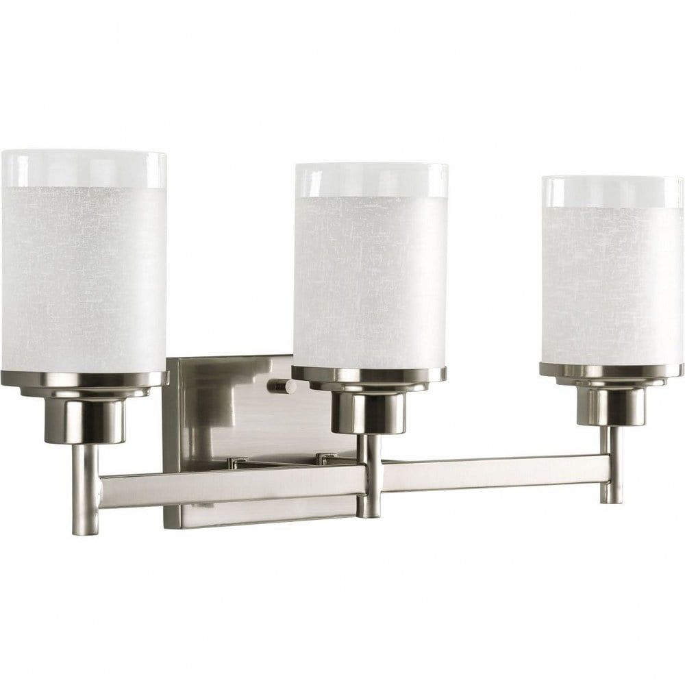 Brushed Nickel 3-Light Cylinder Bath Vanity Fixture