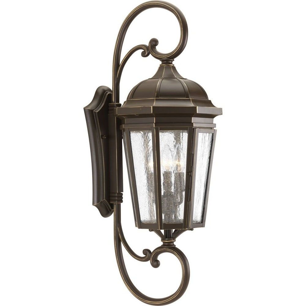 Antique Bronze 33" Outdoor Wall Lantern with Clear Glass