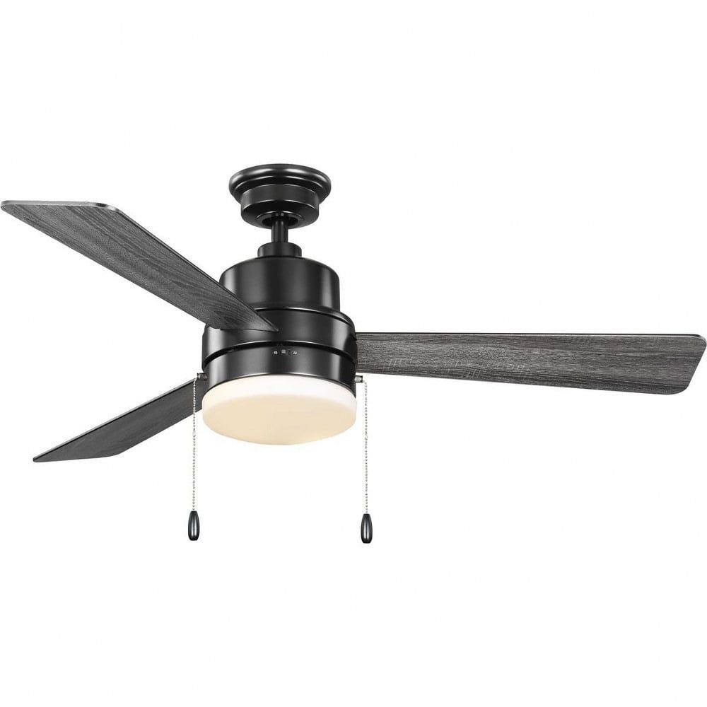 Trevina V Matte Black 52" Ceiling Fan with LED Light