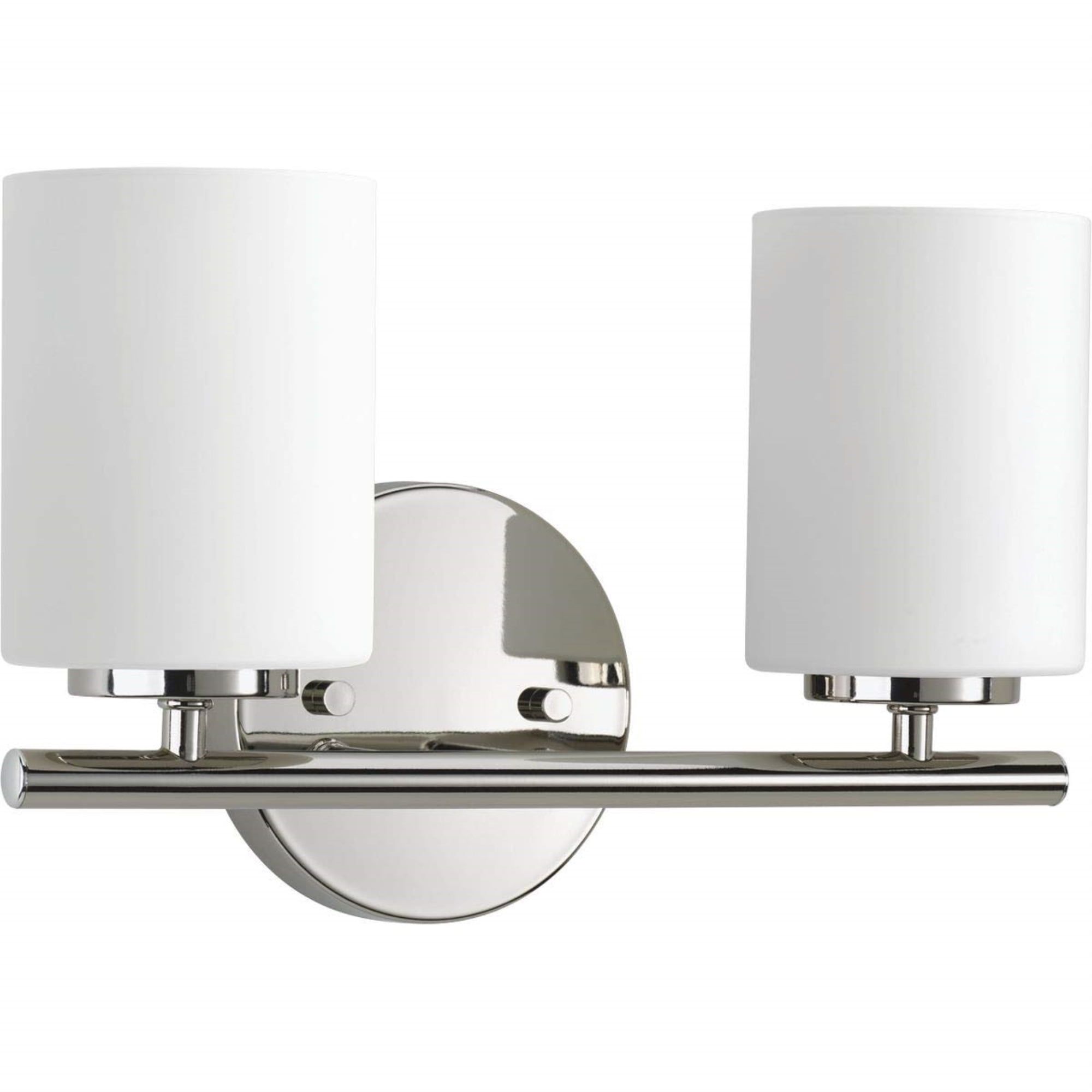 Polished Nickel 2-Light Dimmable Bath Vanity Fixture