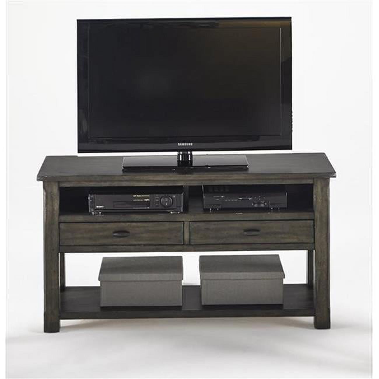 Smokey Gray 53" Traditional Entertainment Console with Cabinet