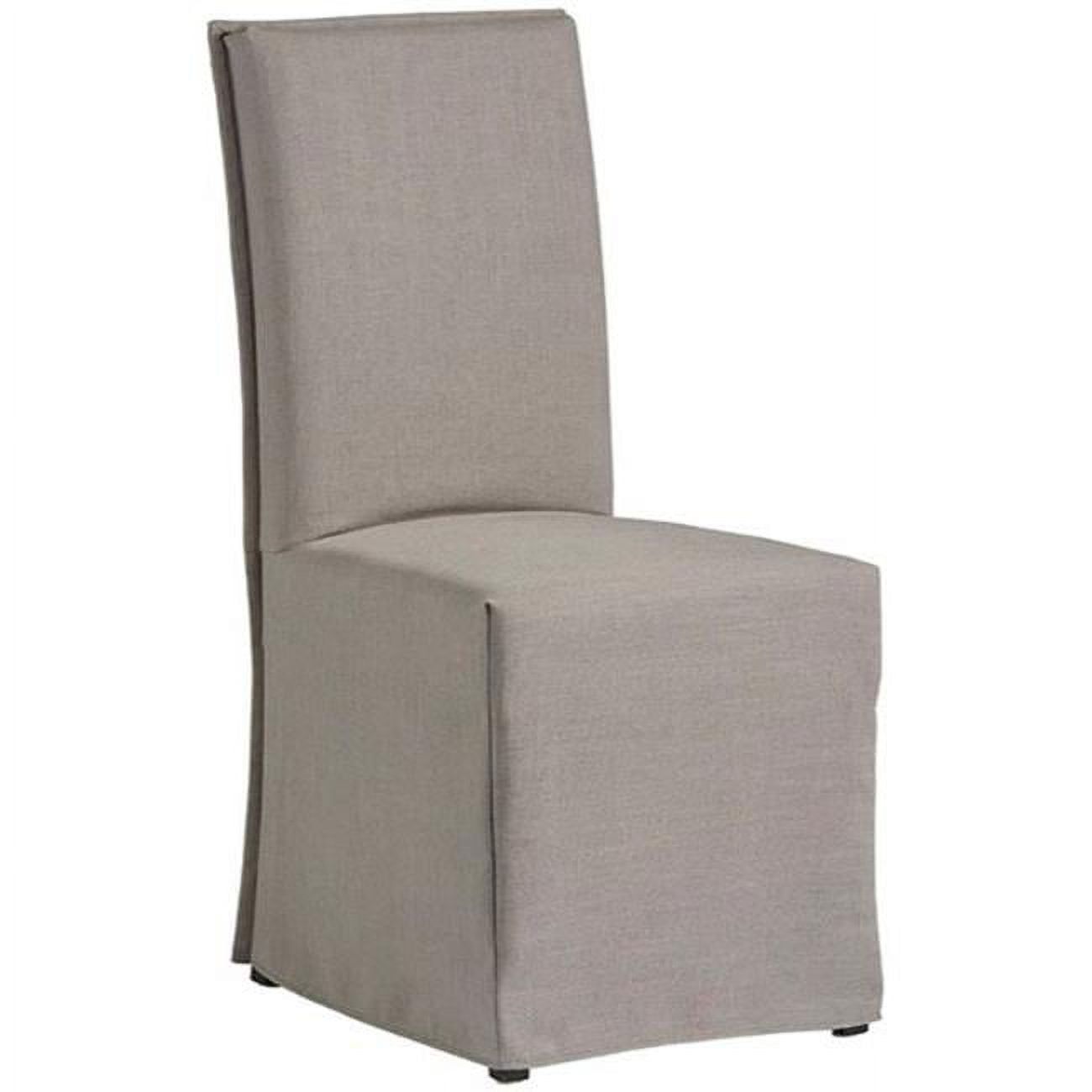 Gray Slipcovered Rubberwood Side Chair