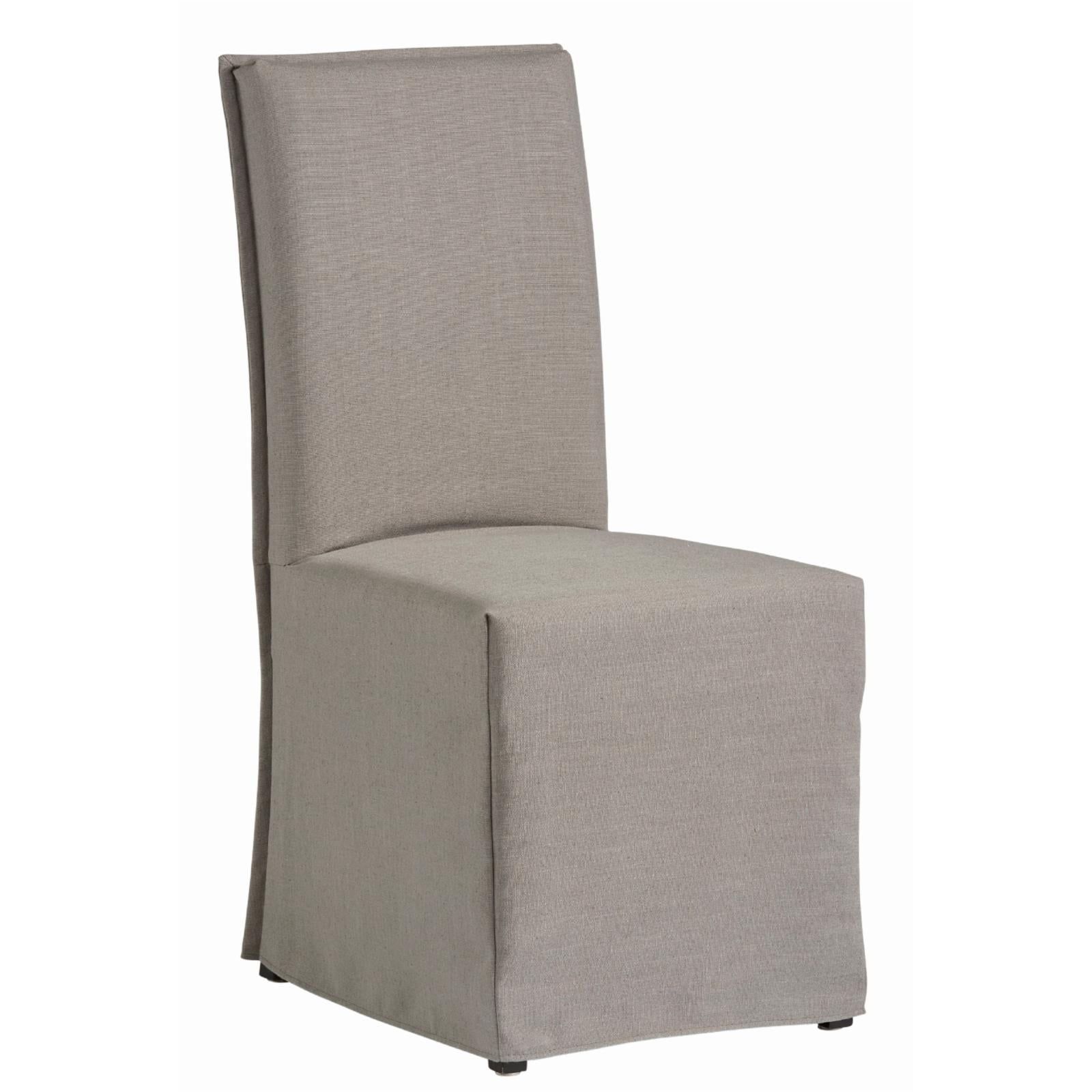 Gray Slipcovered Rubberwood Side Chair