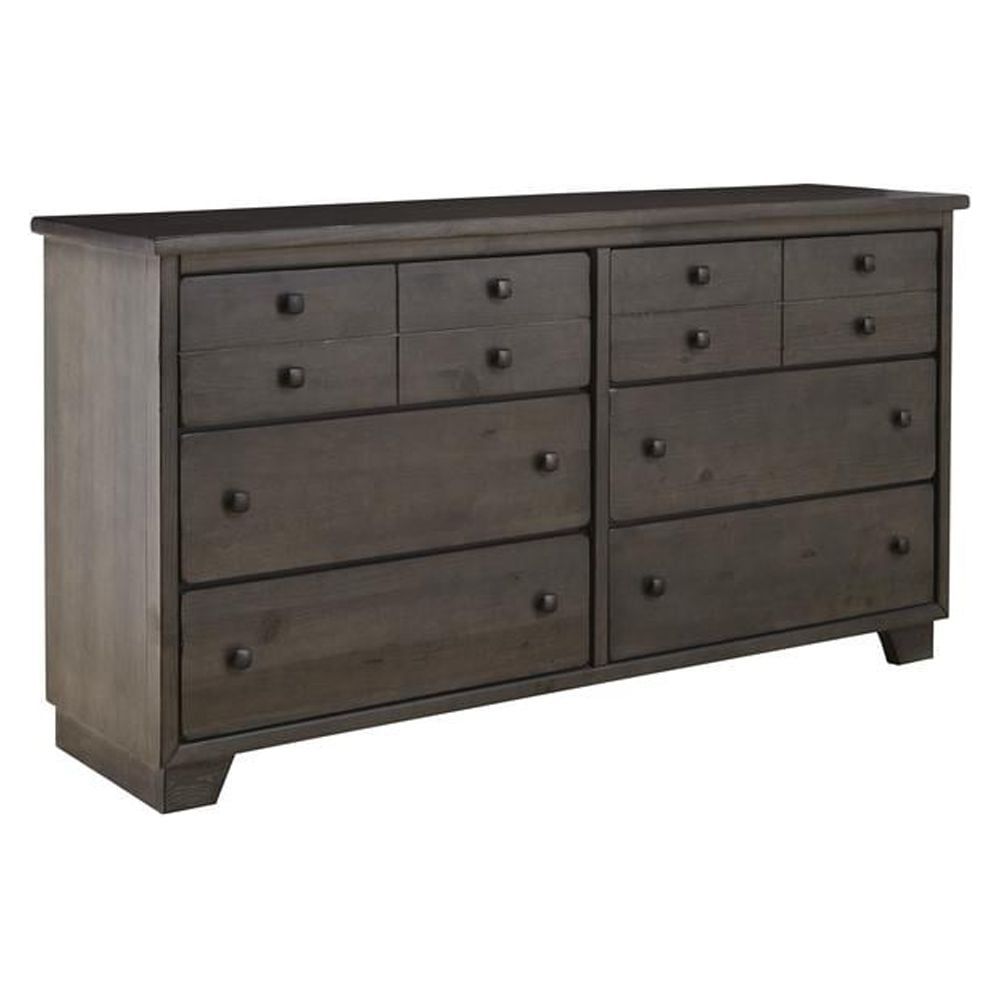 Diego Gray 6-Drawer Transitional Dresser with Soft Close