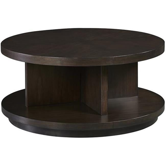 Chocolate Mahogany Round Transitional Coffee Table