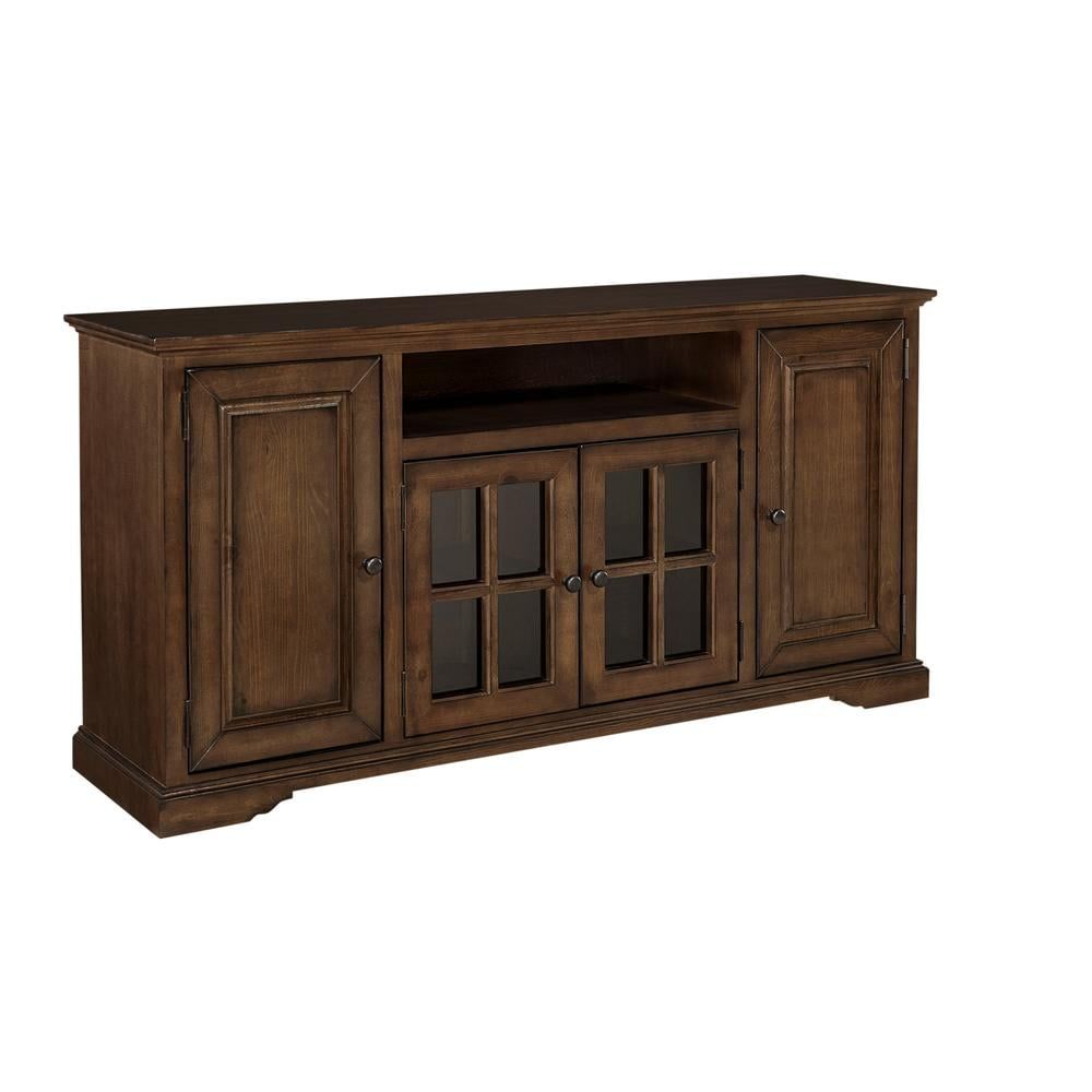 Auburn Cherry 64 Inch TV Console with Glass Doors