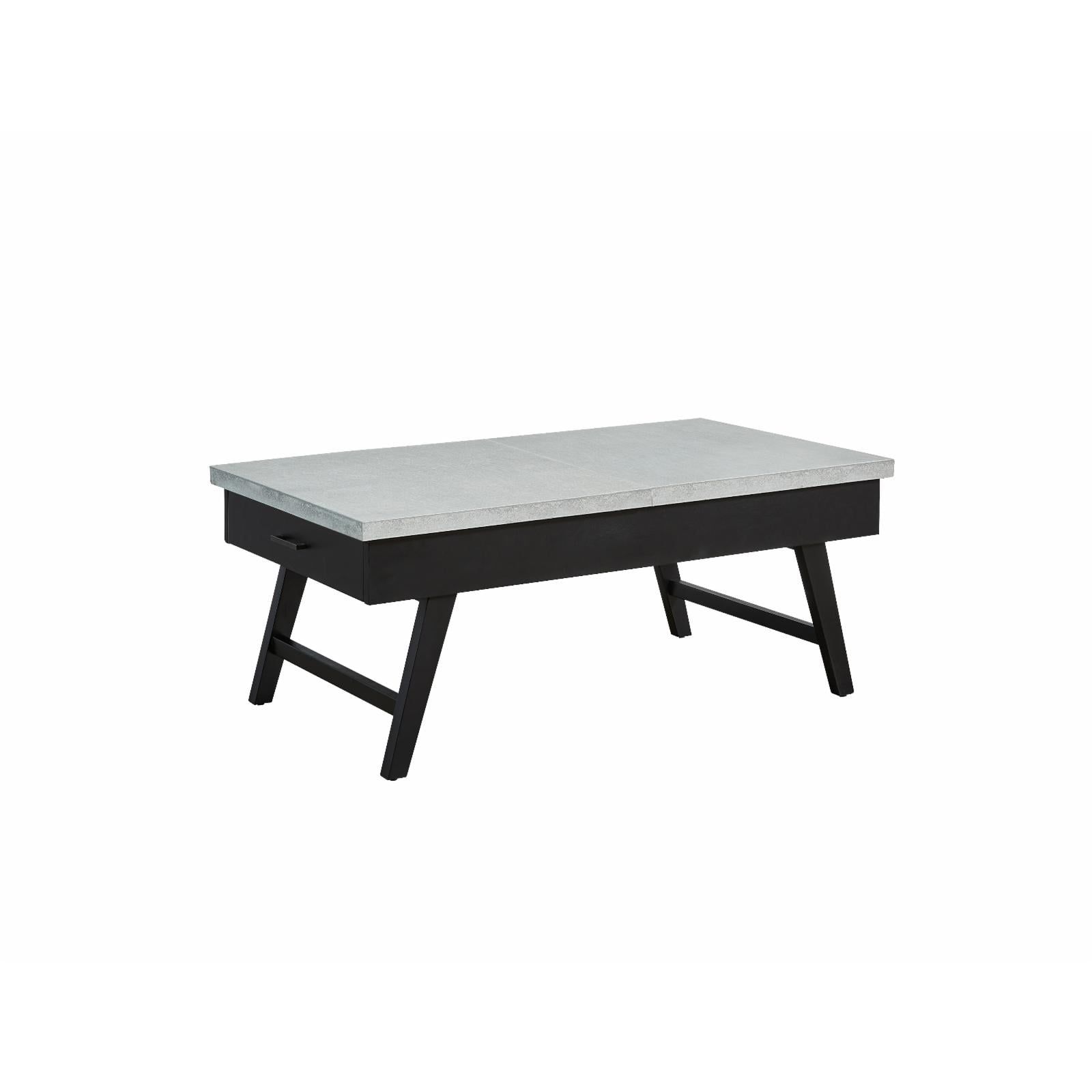 Transitional Black and Gray Wood Lift-Top Cocktail Table with Storage