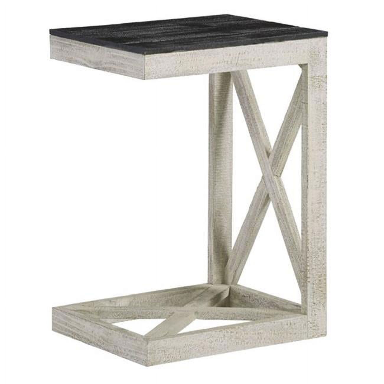 Winter Bark White Rectangular Wood C-Table