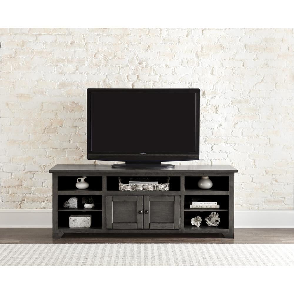 Sonoma 70" Gray Pine TV Console with Cabinet