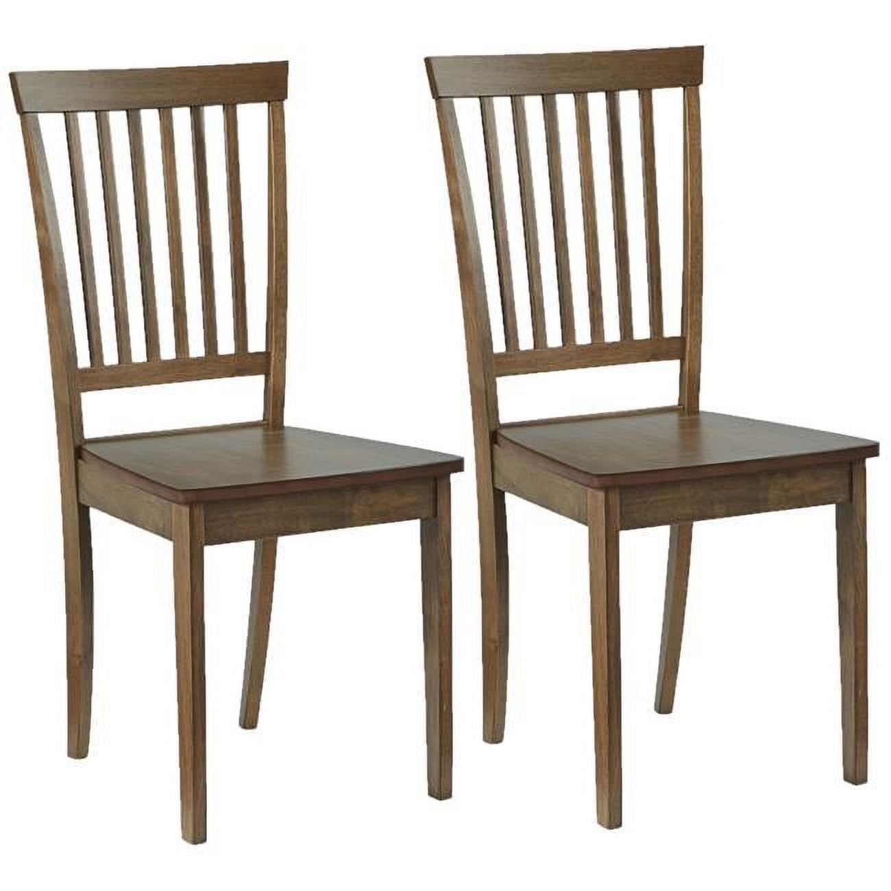 Transitional Southport 17'' Walnut Wood Side Chair - Set of 2