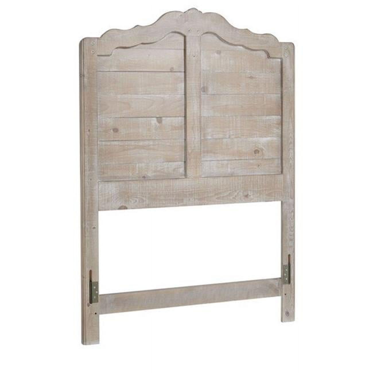 Chalk Finish Pine Twin Headboard with Scalloped Edges