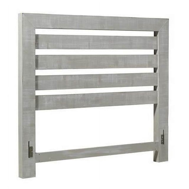 Rustic Farmhouse Chalk Gray Pine Queen Slat Headboard