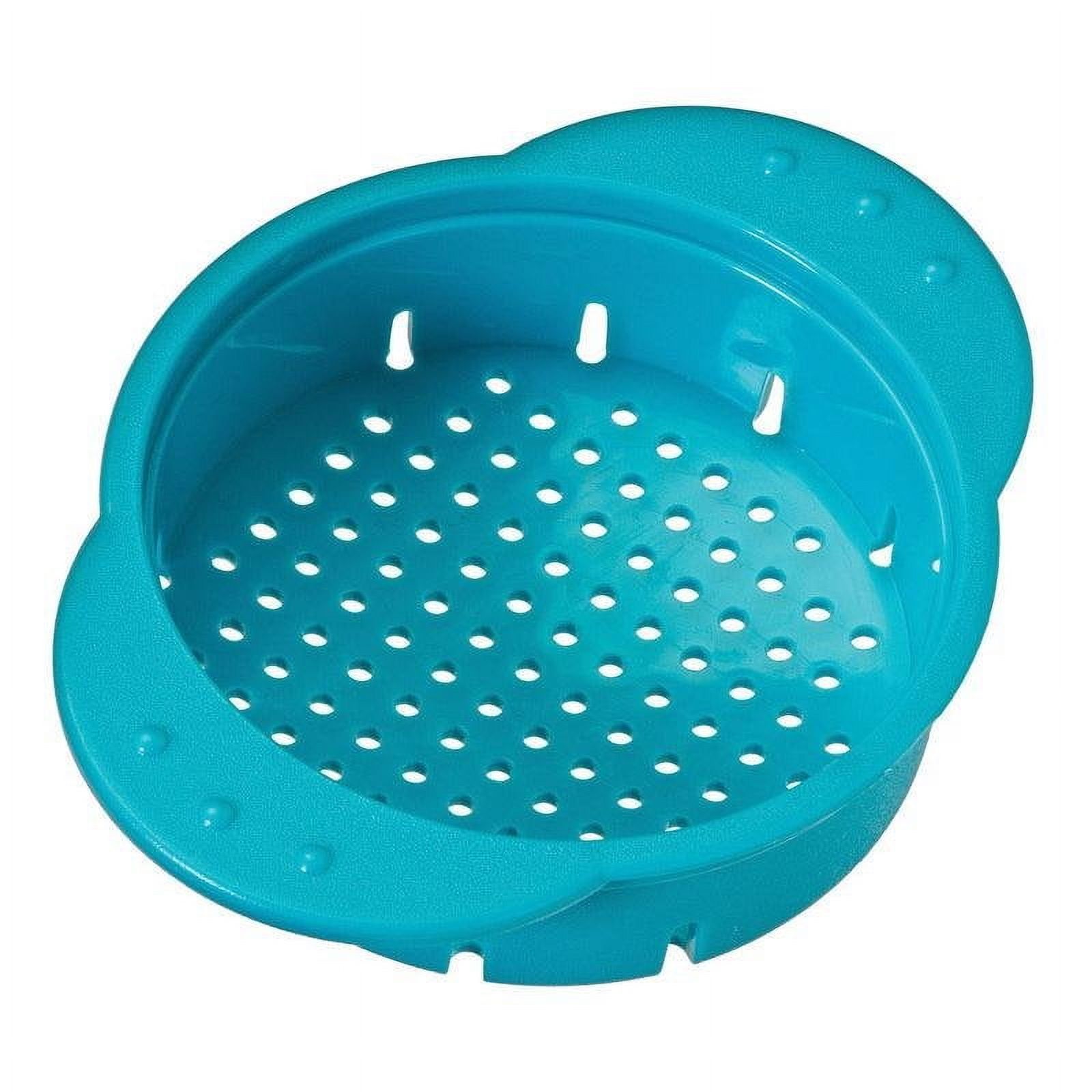 Teal Polished Plastic Can Colander with Handles