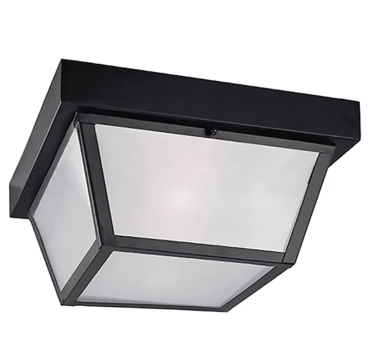 Wayman Matte Black and Frosted Glass Flush Mount Light