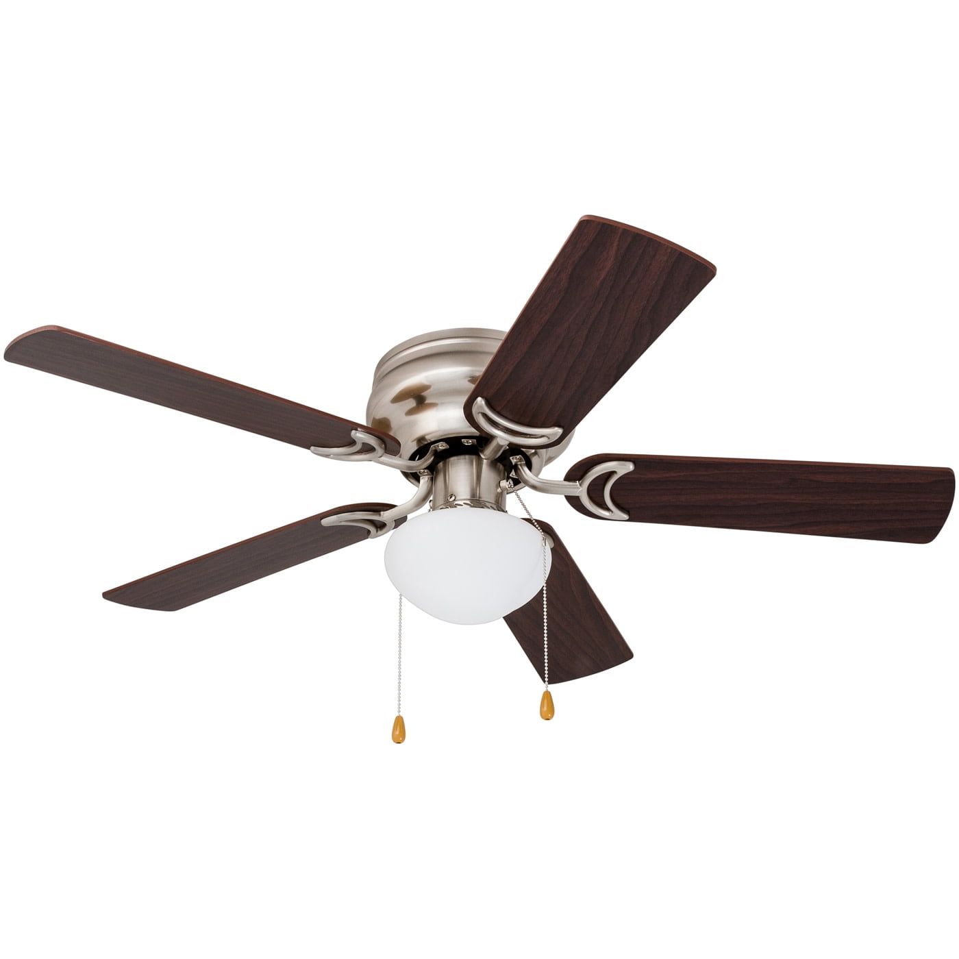 Satin Nickel 42" Low Profile Ceiling Fan with LED Light