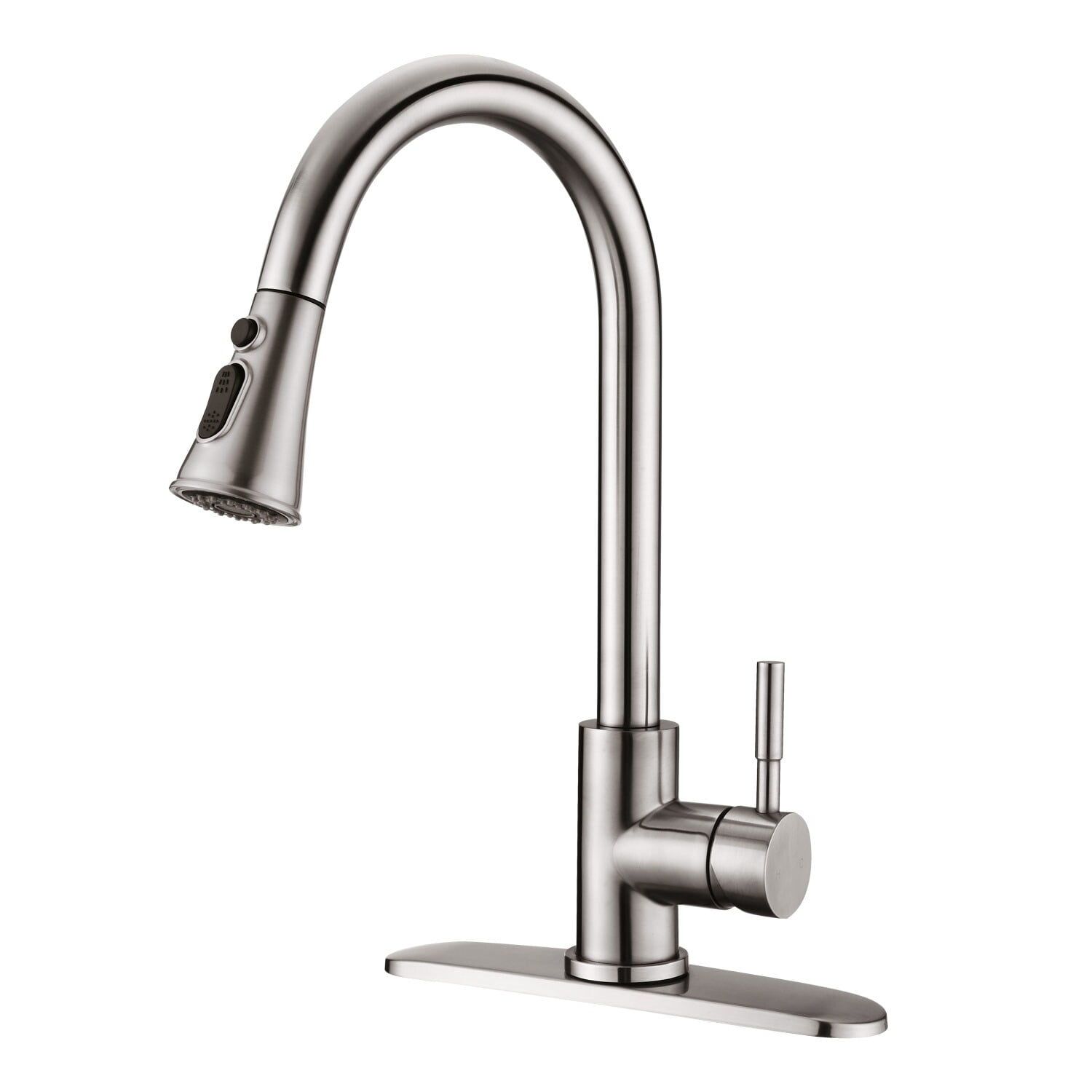 Brushed Nickel Single Handle Pull Down Sprayer Kitchen Faucet