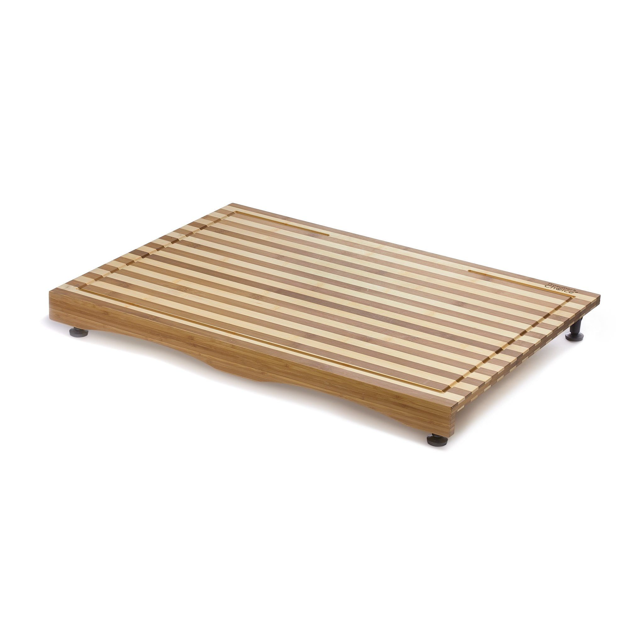 Large Rectangular Bamboo Stovetop Cover Cutting Board with Adjustable Legs