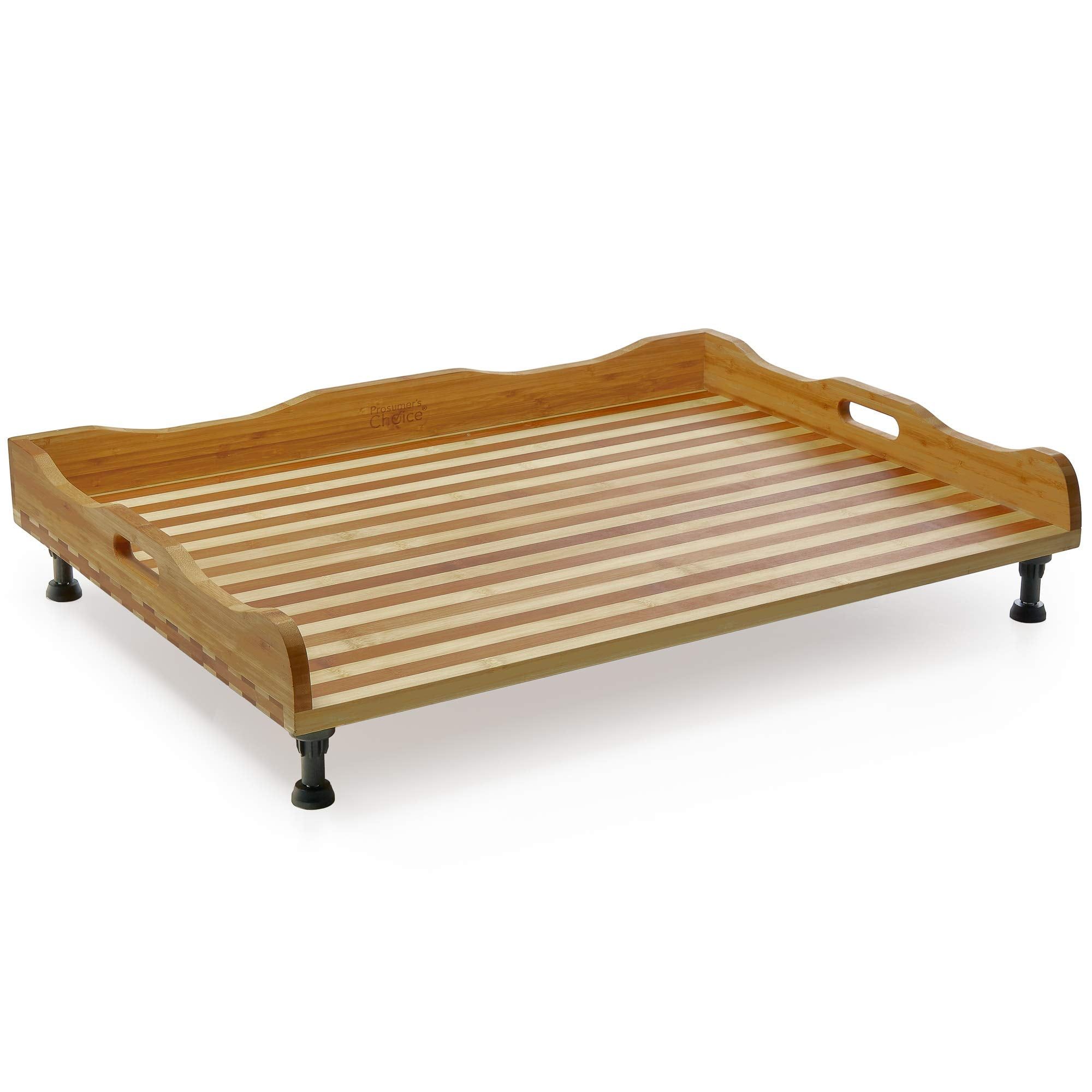 Bamboo Rectangular Chopping Block with Handles and Legs