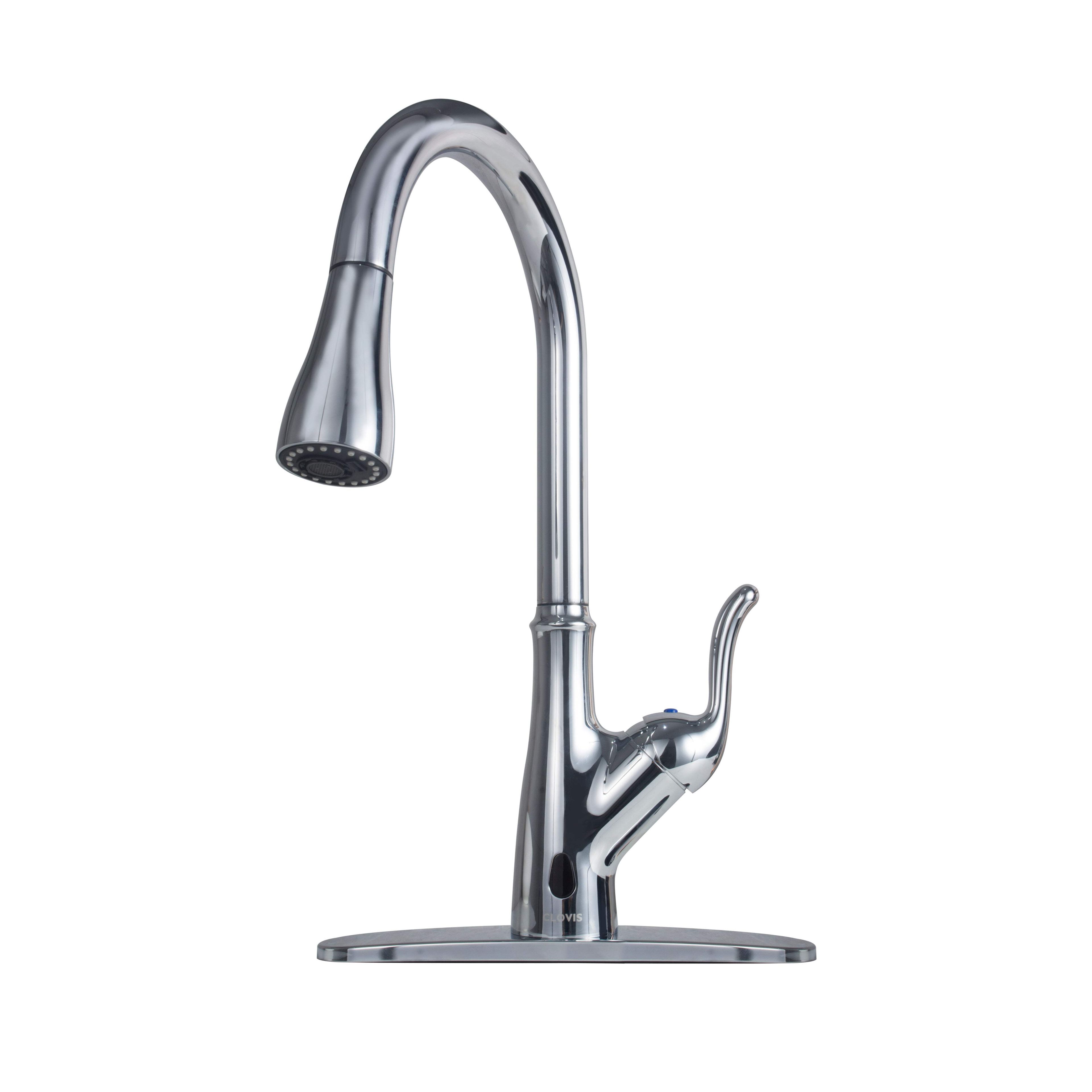 Brushed Nickel Touchless Pull-Down Kitchen Faucet with Spray