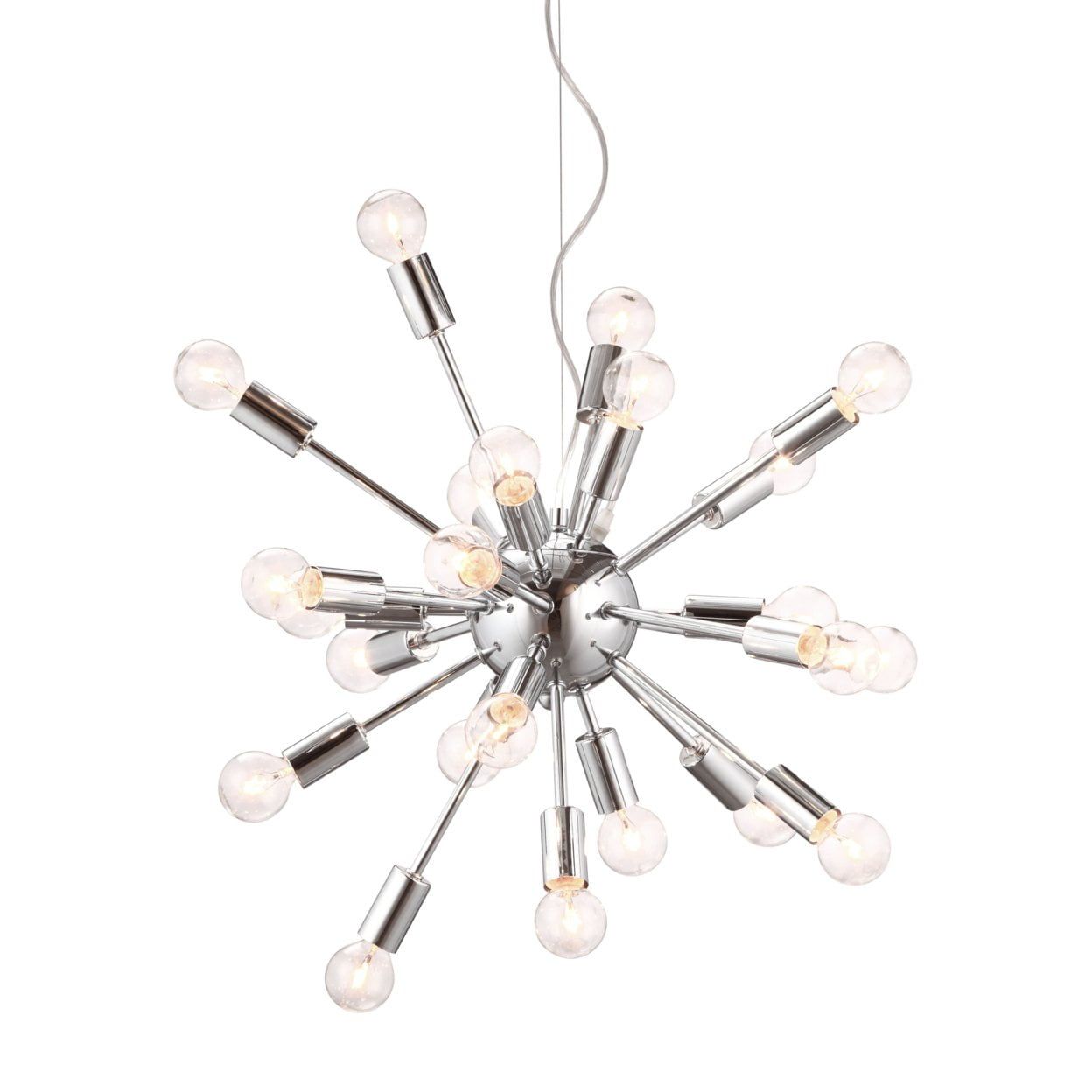 Stellar Orbit 22'' Silver Chrome Glass Ceiling Lamp