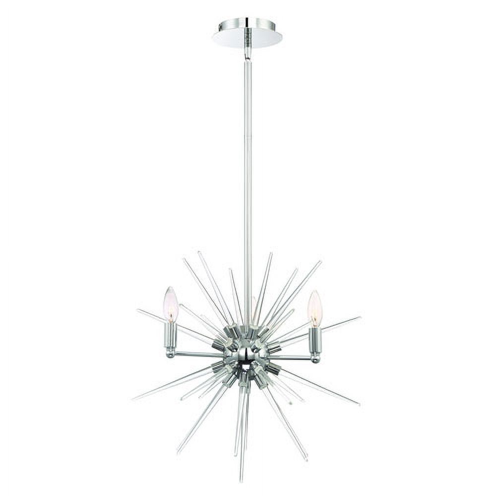 Pulsar Globe Chrome Glass LED/Incandescent Chandelier 20"