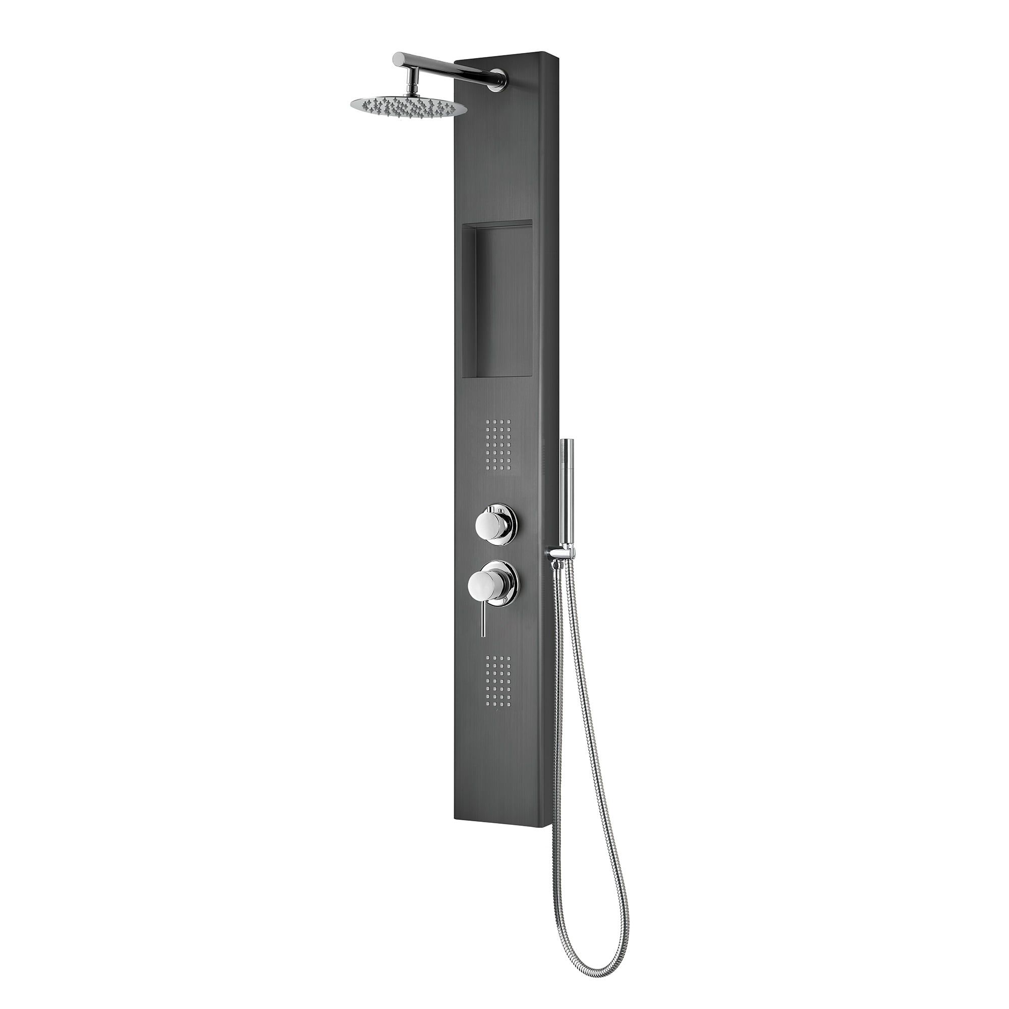 Gun Metal Black Stainless Steel Shower Panel System with Handshower