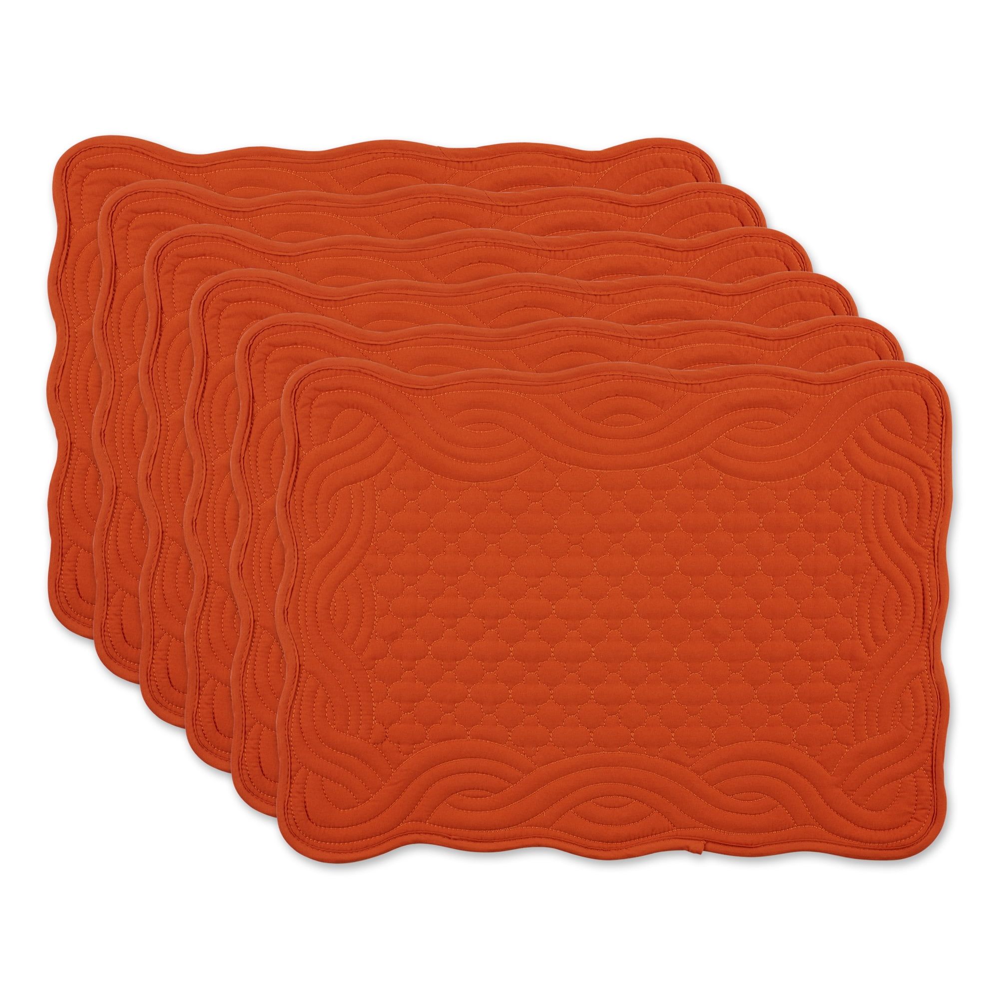 Pumpkin Spice Quilted Fabric Fall Placemats Set of 6