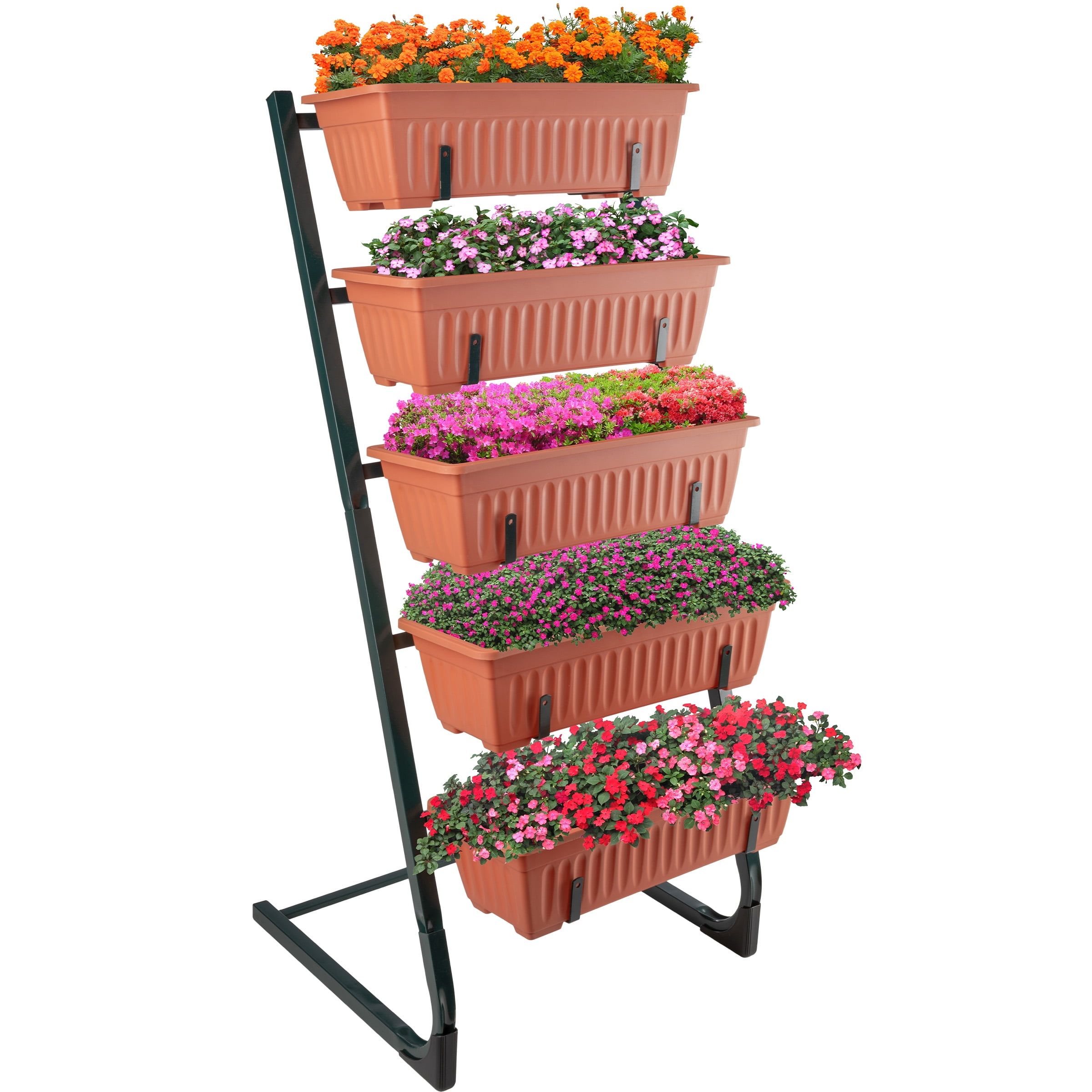 Terracotta 5-Tier Vertical Garden Planter with Steel Frame